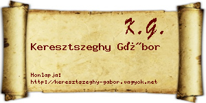 Keresztszeghy Gábor névjegykártya